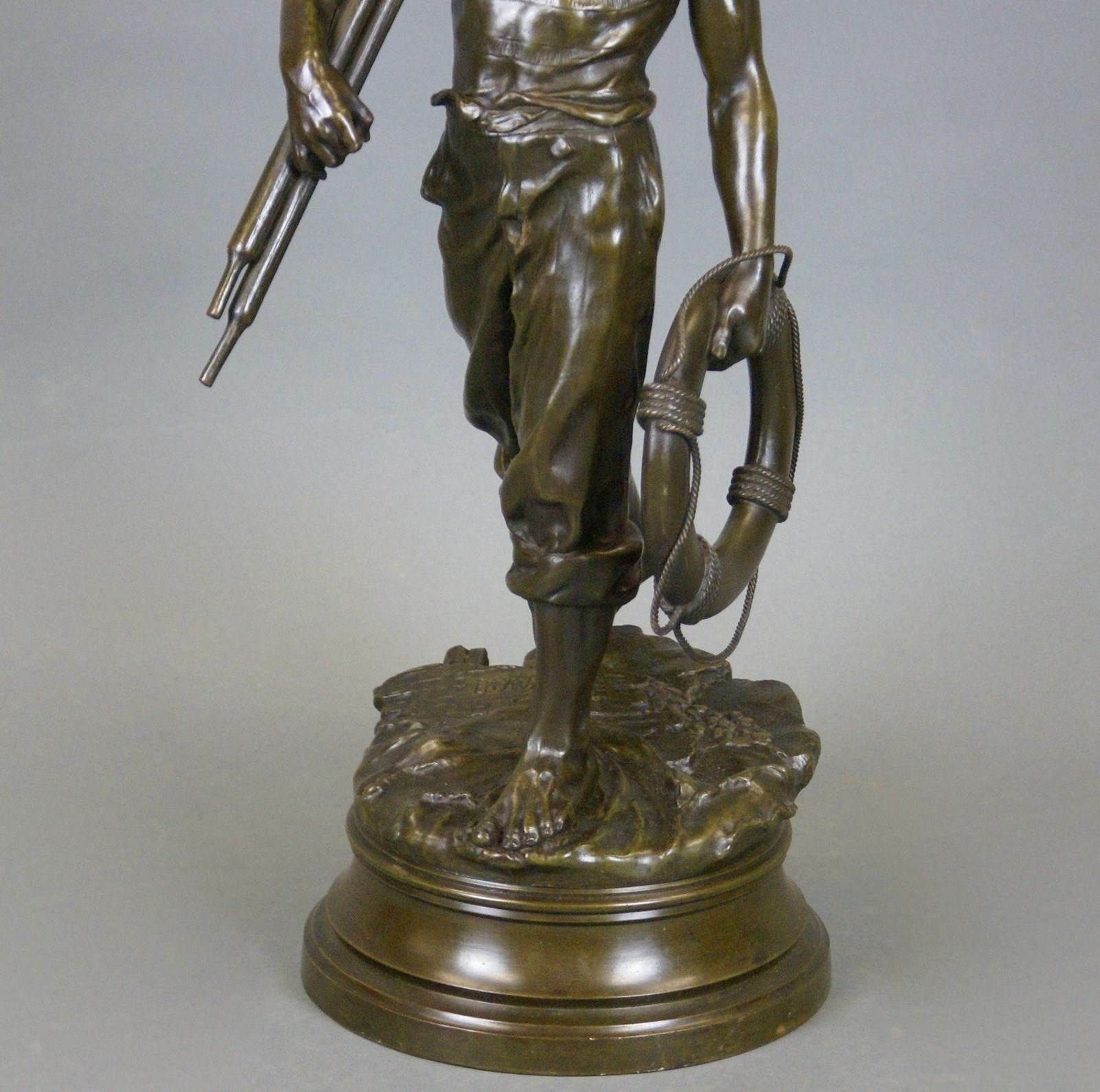 A 19th Century French Bronze Figure Of A Boatman photo vinterior