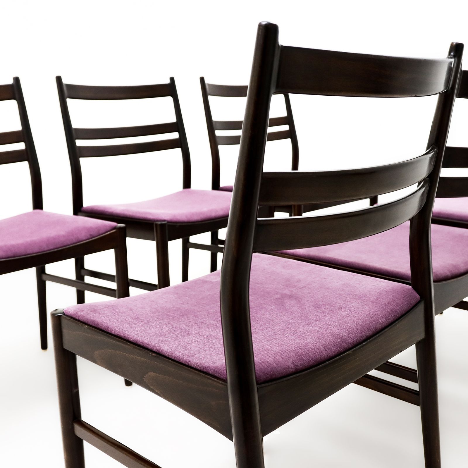 A Set Of 6 Niels Otto Moller Style Dining Chairs In Dark Stained Beech photo Furniture