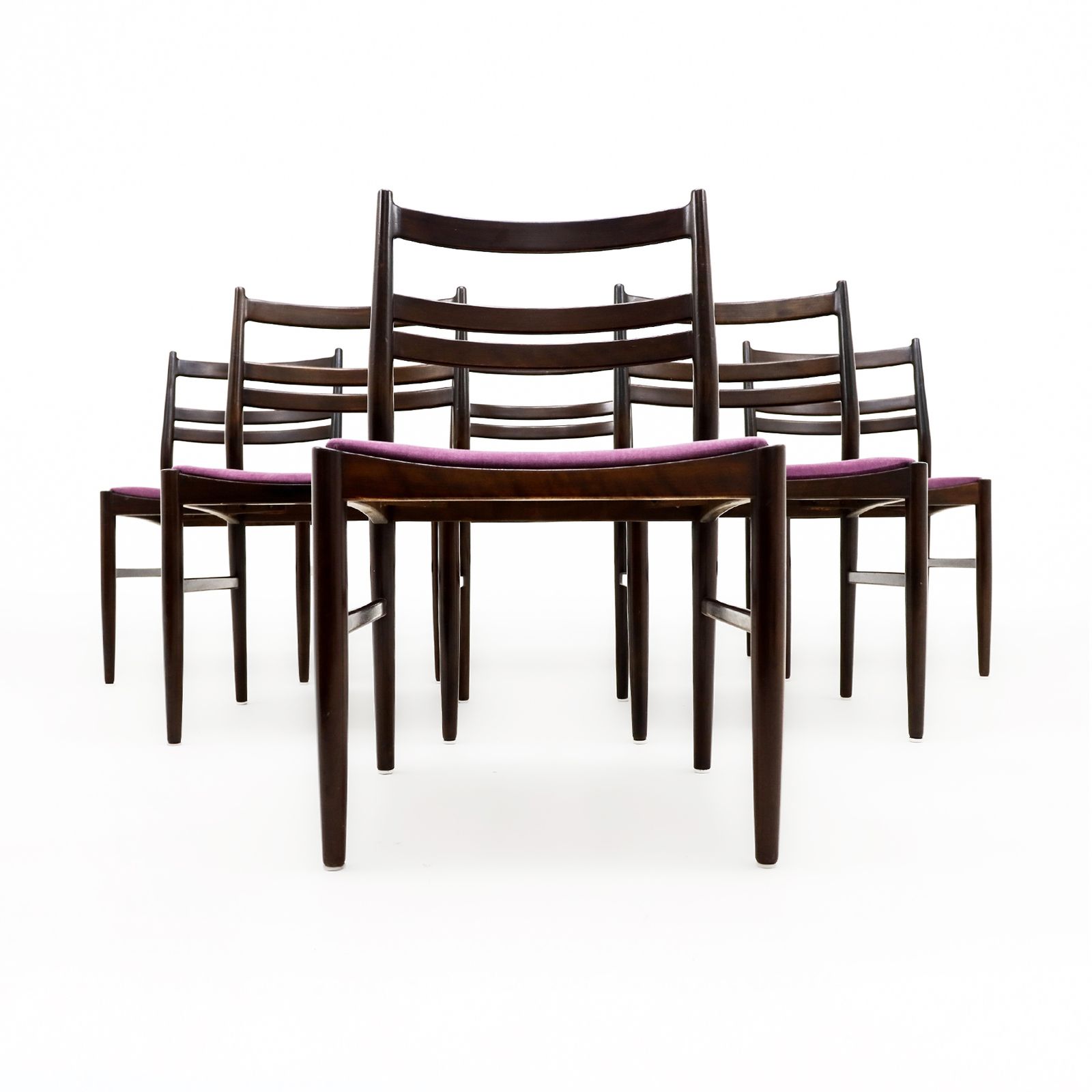 A Set Of 6 Niels Otto Moller Style Dining Chairs In Dark Stained Beech photo furniture