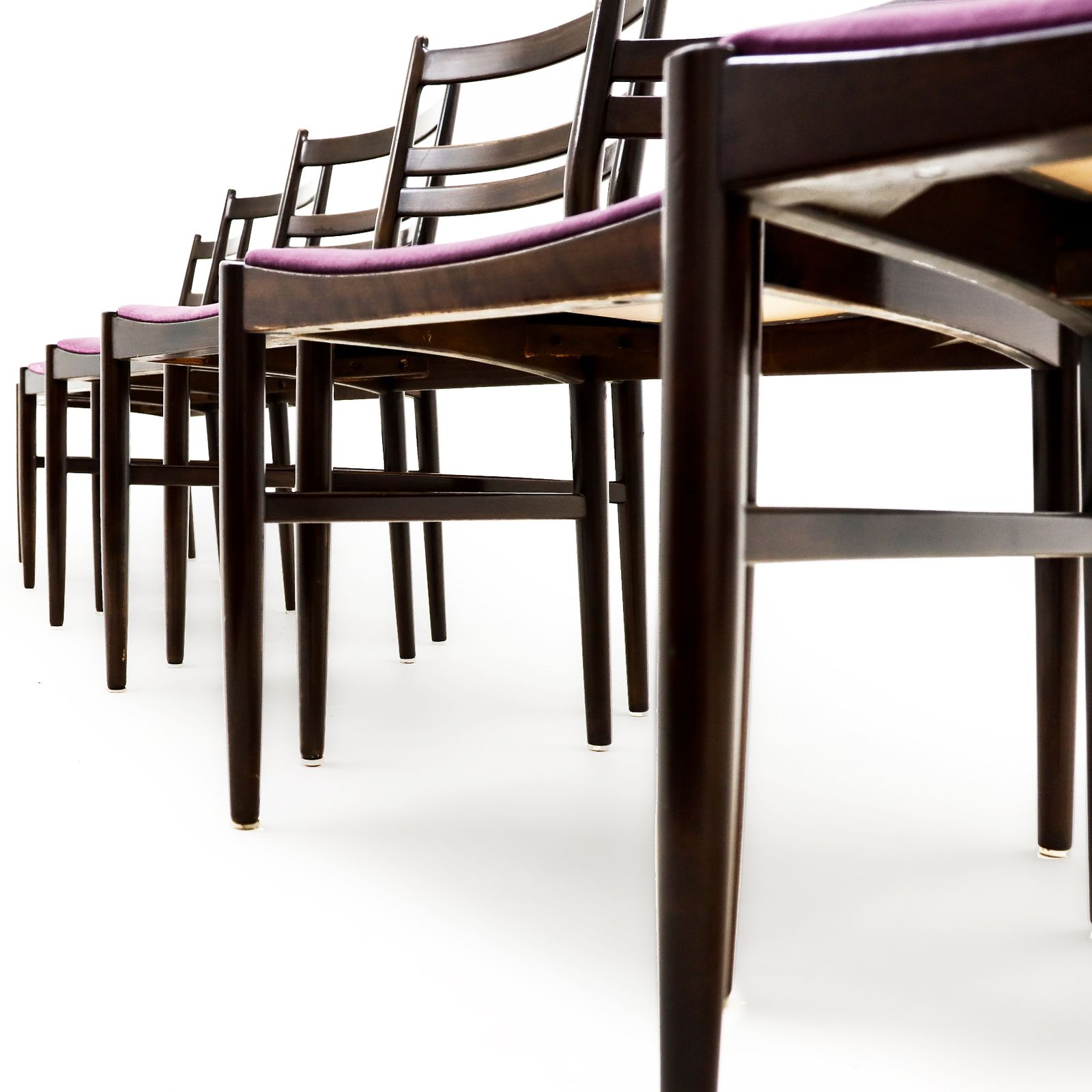 A Set Of 6 Niels Otto Moller Style Dining Chairs In Dark Stained Beech photo buy