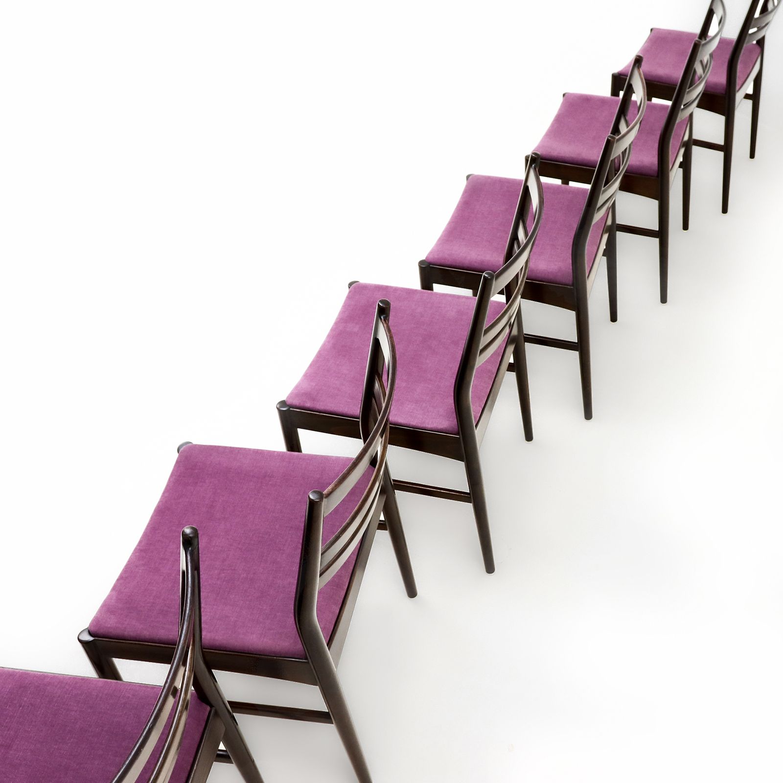 A Set Of 6 Niels Otto Moller Style Dining Chairs In Dark Stained Beech photo vintage