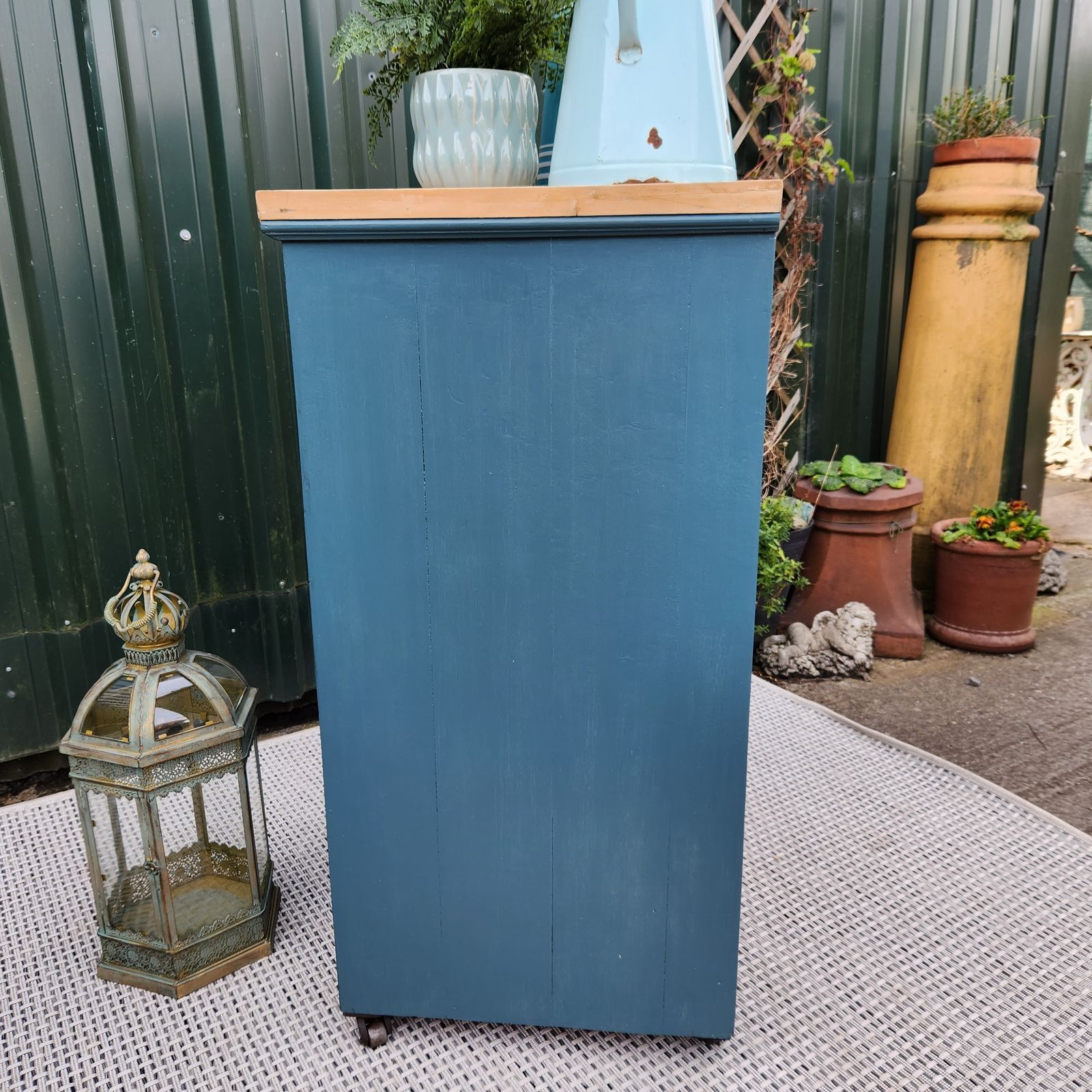 Kitchen Larder Cupboard, Upcycled With Farrow & Ball Inchyra Blue photo Furniture