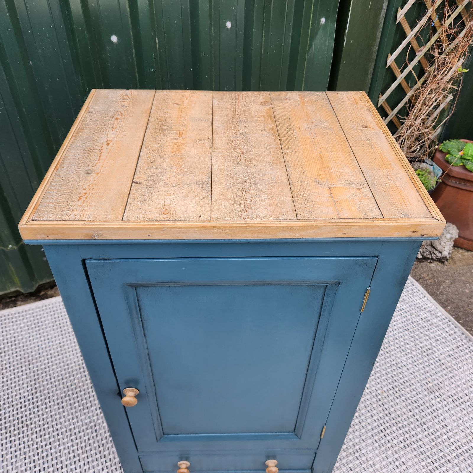 Kitchen Larder Cupboard, Upcycled With Farrow & Ball Inchyra Blue photo vinterior
