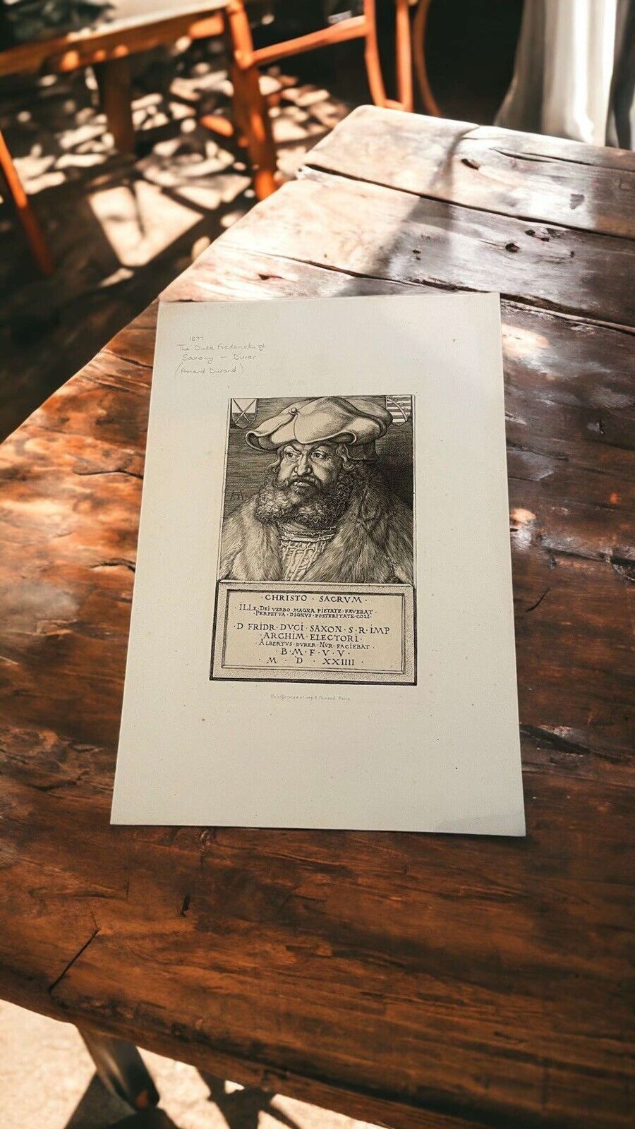 Portrait Of Frederic The Wise, Prince Elector Of Saxony Etching photo for sale