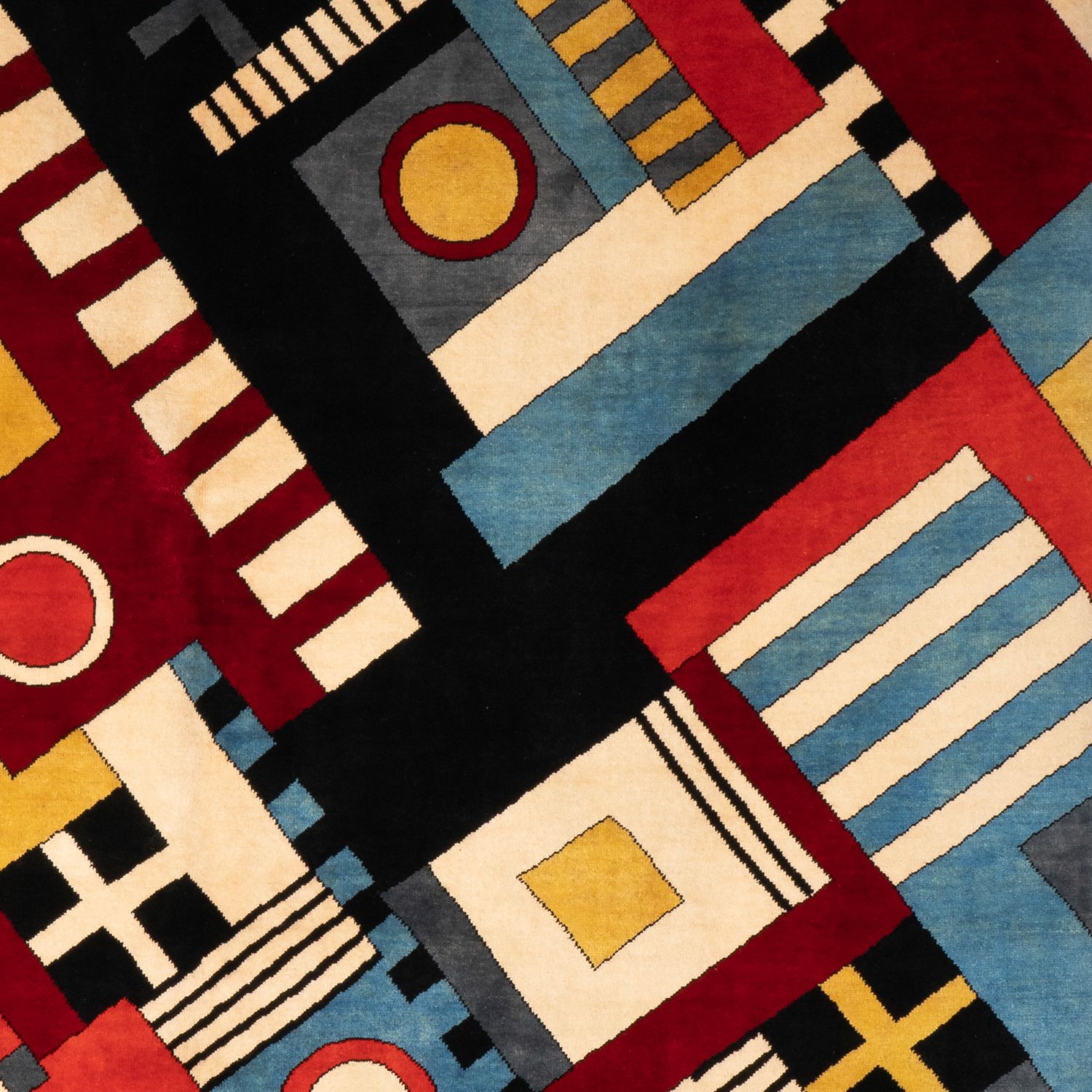 Tapestry	With Geometric Patterns And Wool. photo for sale