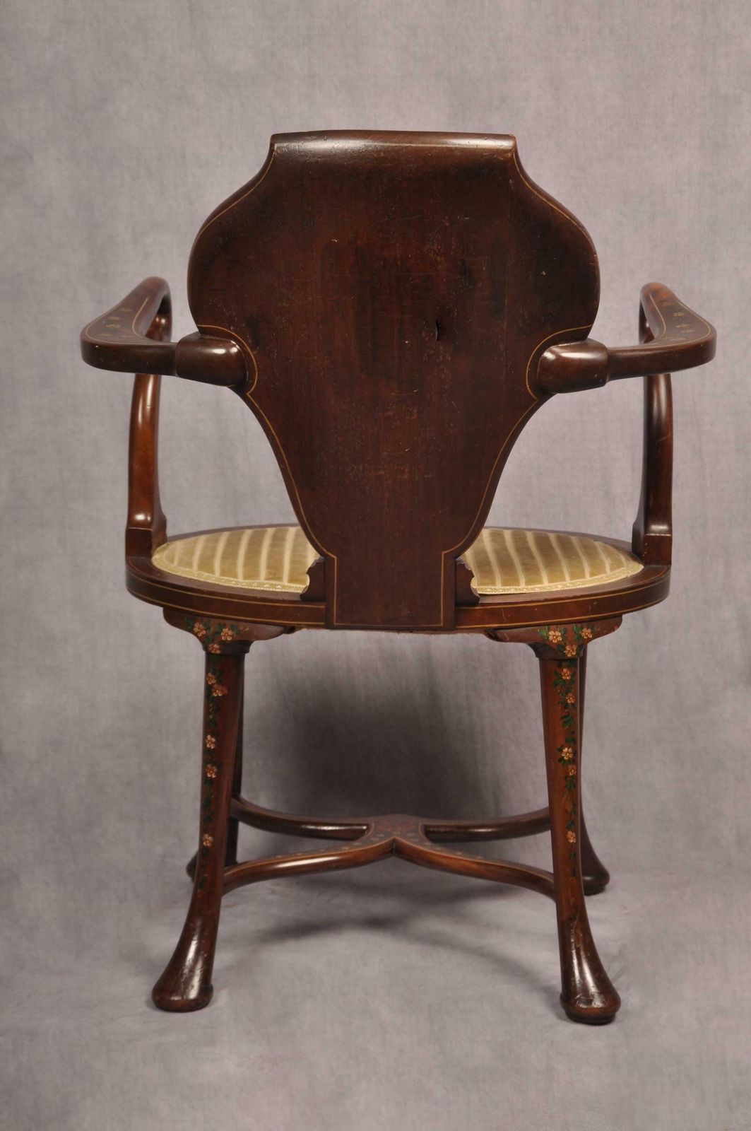 Furniture Fine Painted Mahogany Edwardian Armchair photo