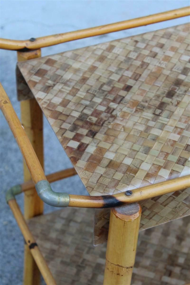 Bar Table In Bamboo And Lucite Italian Design 1970s Style Gabrella Crespi Brass photo for sale