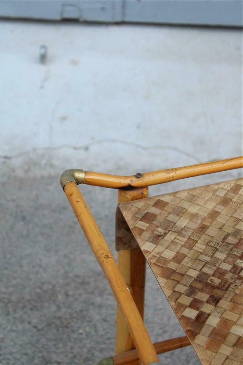 Bar Table In Bamboo And Lucite Italian Design 1970s Style Gabrella Crespi Brass photo Furniture