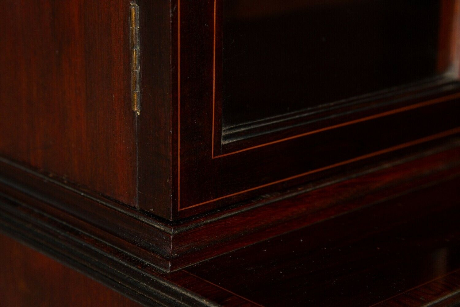 5650.0 George III 18thc Mahogany Glazed Twin Library Bookcase Cabinet photo