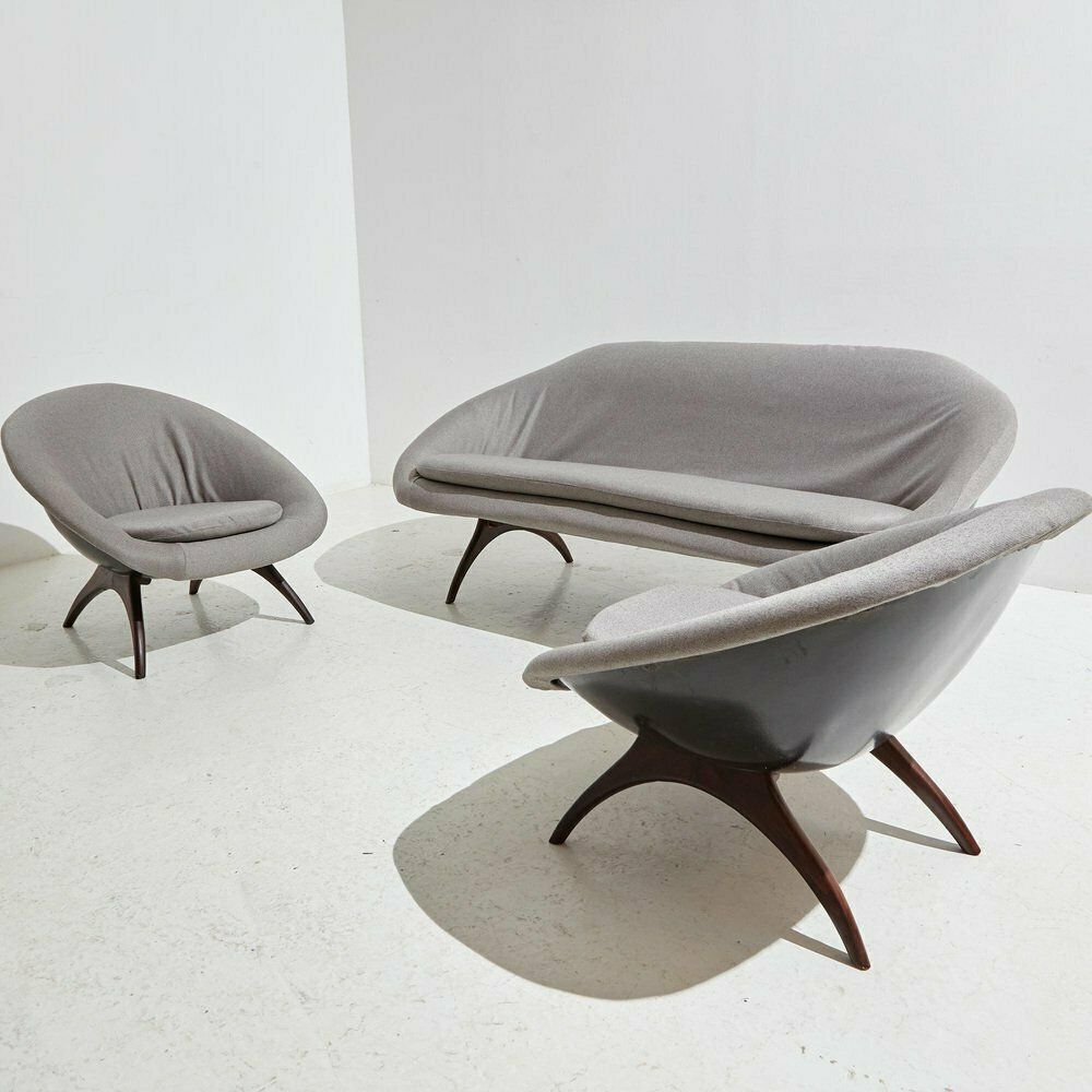 Angelina Sofa And Lounge Chairs By Walter S. Chenery For Lurashell, 1960s, Set Of 3