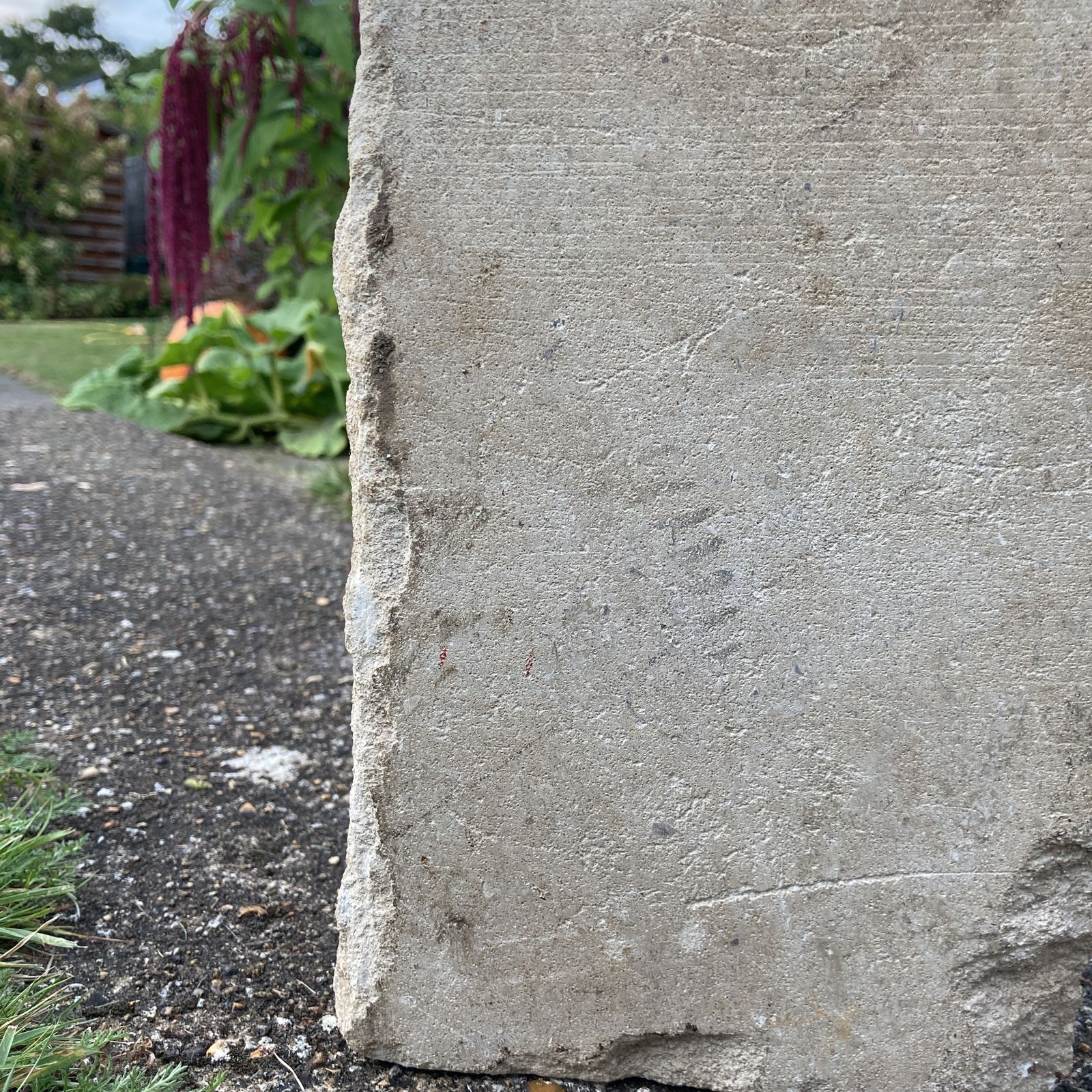 Garden Decor Well Carved Stone Face, Circa 1940 photo