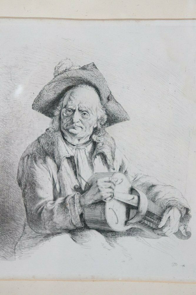 Jean Jacques De Boissieu, Portrait, Engraving, 18th Century, Framed photo vintage