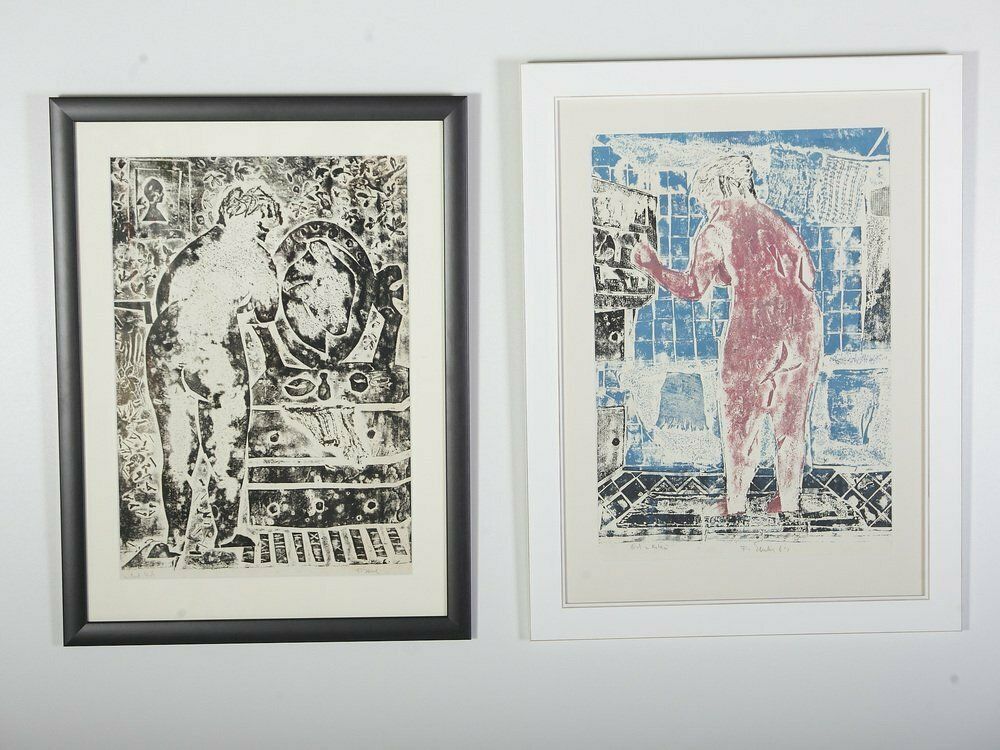 photo furniture Frantisek Emler, Nude Woman In Front Mirror, 1964, Oil On Paper