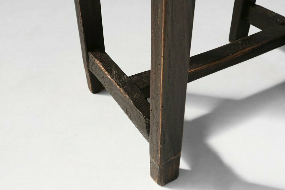 Rustic Black Wooden Stool, 1920s photo buy