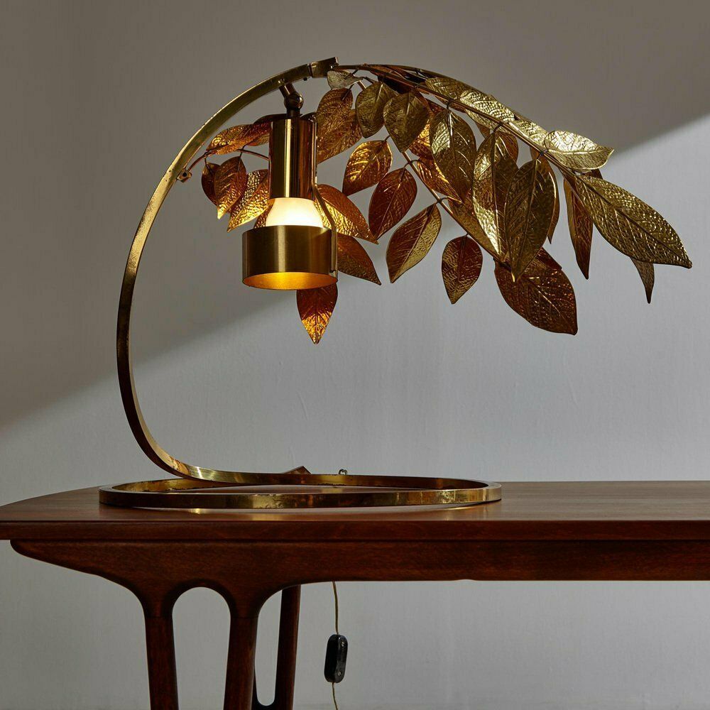 Brass Table Lamp By Tommaso Barbi For Bottega Sadness, 1970s photo furniture