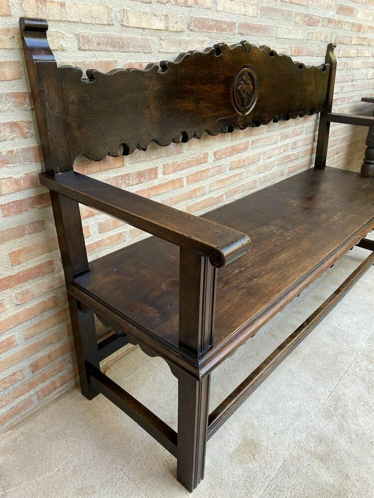 Furniture Vintage French Bench In Wood, 1920 photo