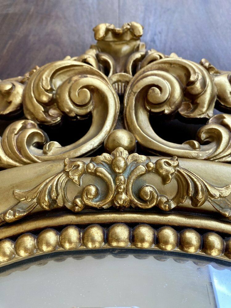 Large Antique French Monumental Gold Leaf Gilt Mirror, 1890 photo Home Decor