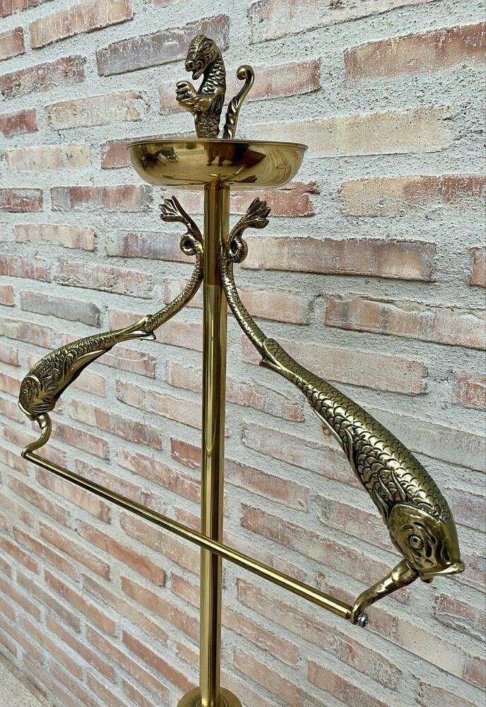 Early 20th Century French Bronze And Brass Valet Stand Dressboy, 1940s photo furniture