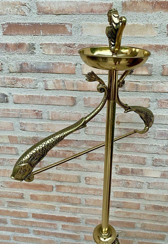 Early 20th Century French Bronze And Brass Valet Stand Dressboy, 1940s photo vintage