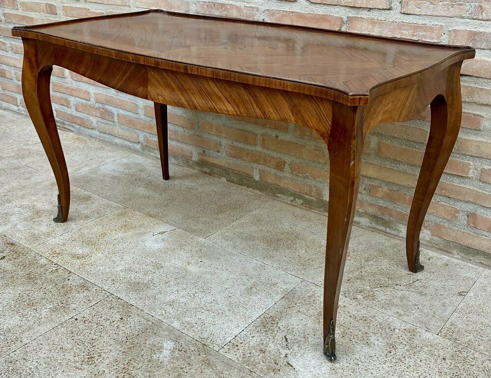 French Marquetry Bronze Ormolu Mounted Center Or Coffee Table, 1920s