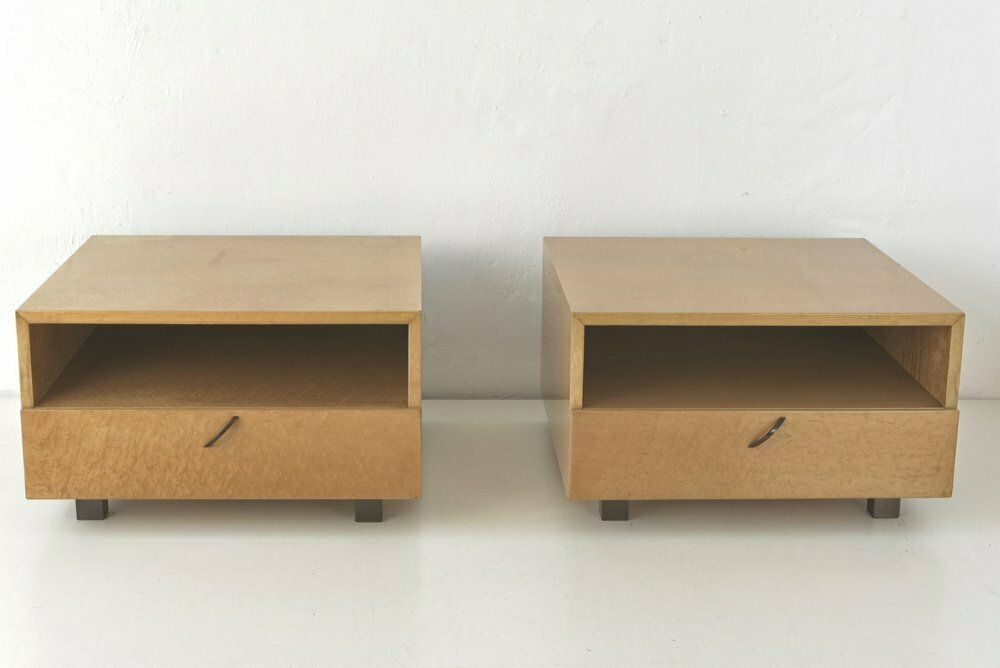 Large Side Tables In Bird`s Eye Maple By Giovanni Offredi For Saporiti Italia, Italy, 1975, Set Of 2