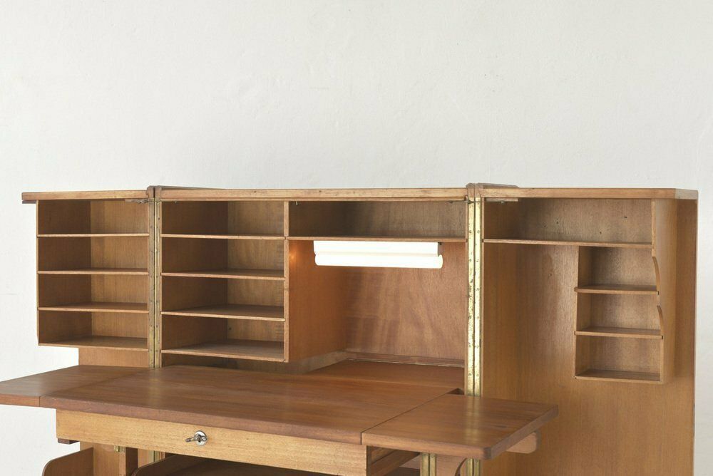 Oak No.4 Cabinet Office From Möbelfabrik August Stranghöner, Germany, 1950s photo vintage