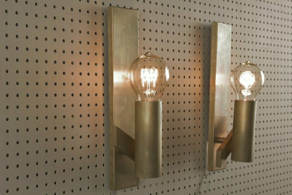 Art Deco Wall Lamps In Factory Design, Germany, 1960, Set Of 2 photo Lighting