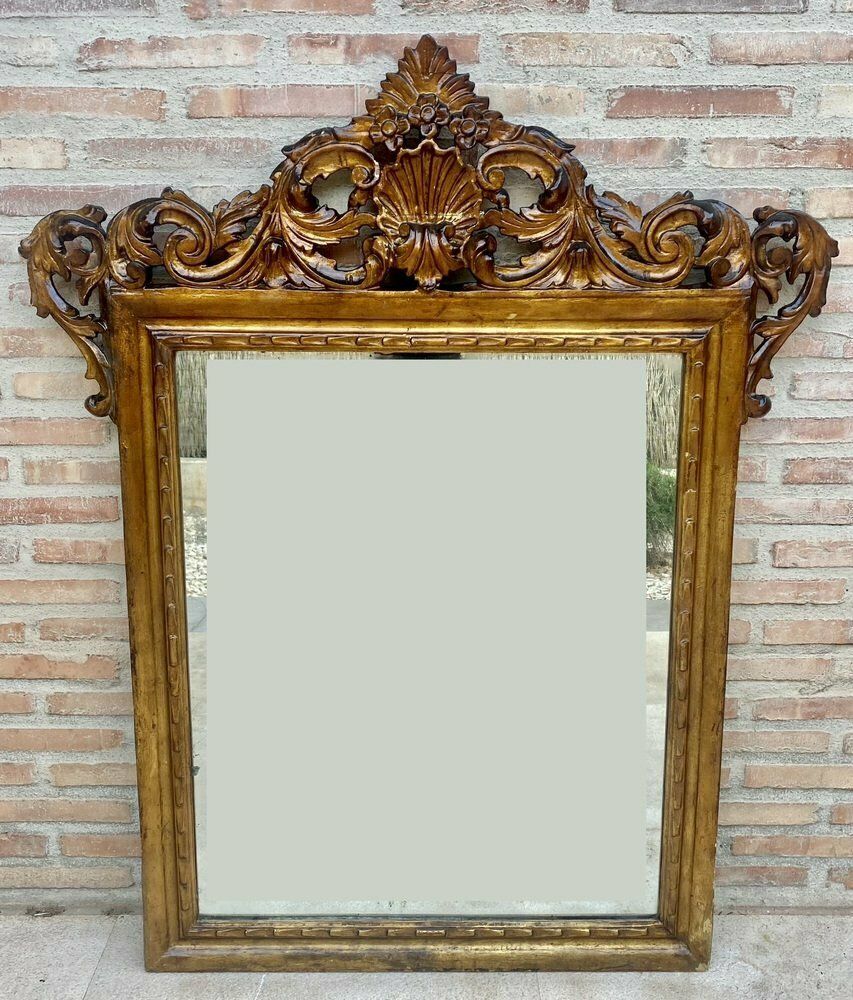 Early 20th Century French Wood Wall Mirror, 1920s photo for sale