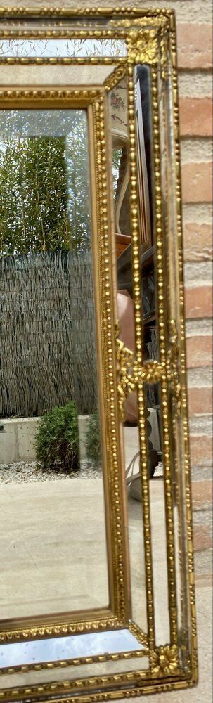 4305.0 French Directoire Gilded Carved Wood Wall Mirror, 1940s photo