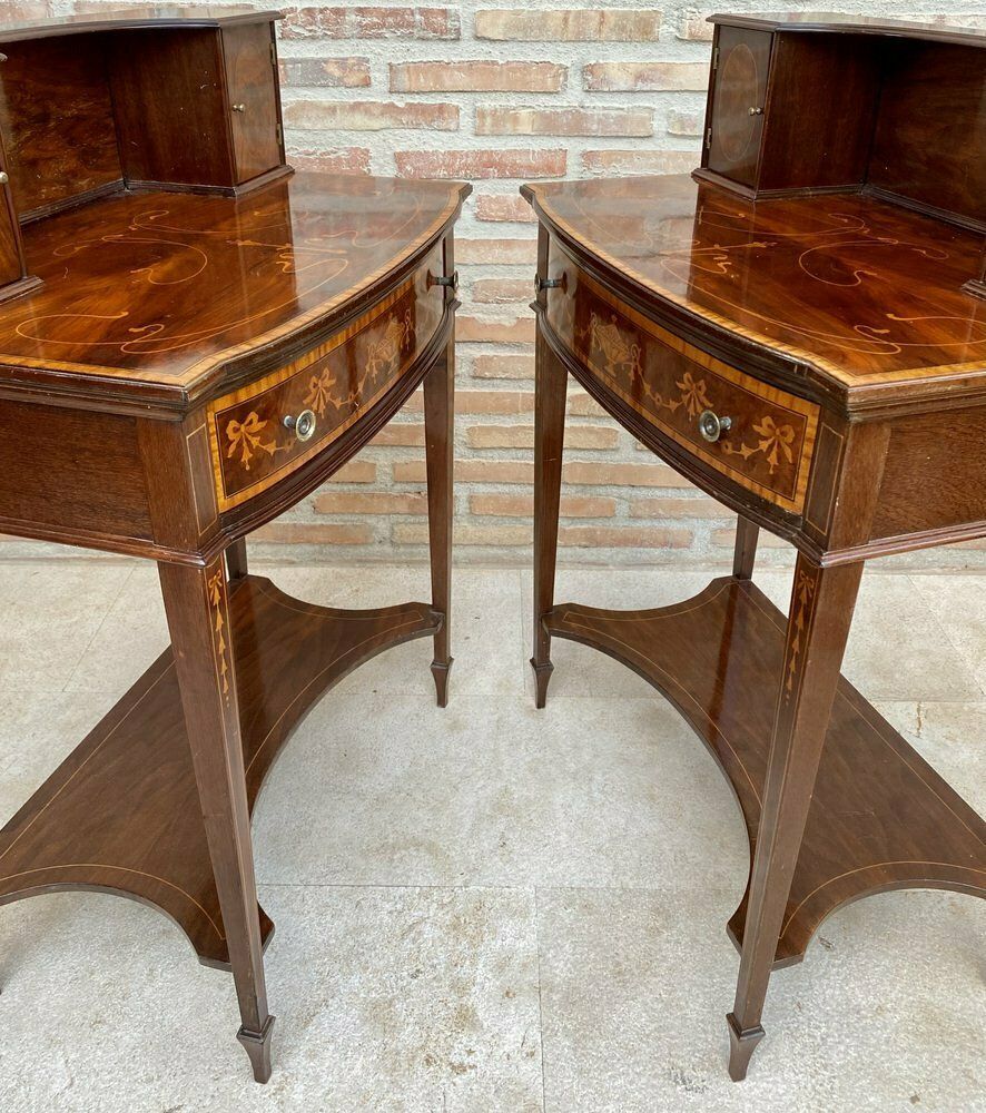 3677.0 Nightstands With French Marquetry Inlaid, 1920s, Set Of 2 photo