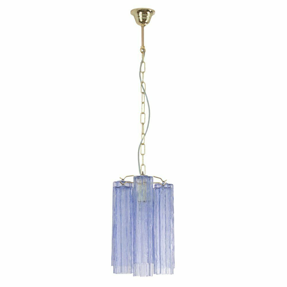 Tronchi Chandelier In Blue Purple Glass, Italy, 1990s