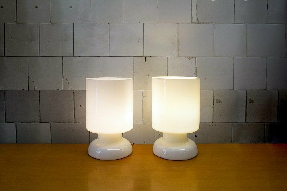 Vintage Italian Table Lamp In Murano Glass From Vistosi, 1970s, Set Of 2 photo Lighting
