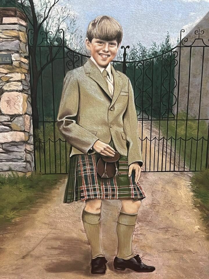 20th Century Young Master Of Iverneill House Pastel Painting Signed J Bell photo Art