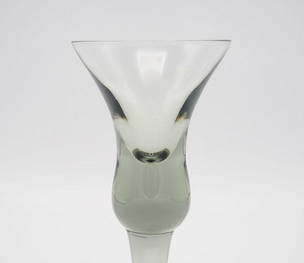 photo vinterior Decanter And Cordial Glasses In Grey Smoked Glass From Holmegaard Denmark, 1950s, Set Of 7