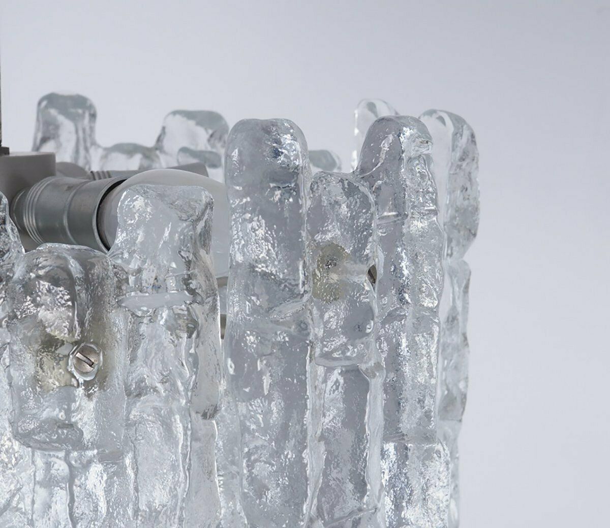 photo for sale Ice Glass Chandelier By J. T. Kalmar For Kalmar Franken Kg, 1960s