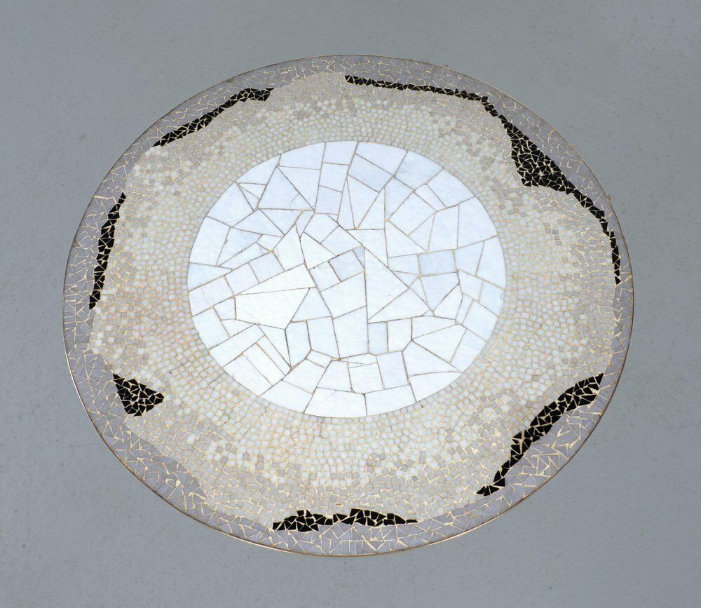 Mosaic And Brass Coffee Table Attributed To Berthold Müller, 1950s photo Furniture