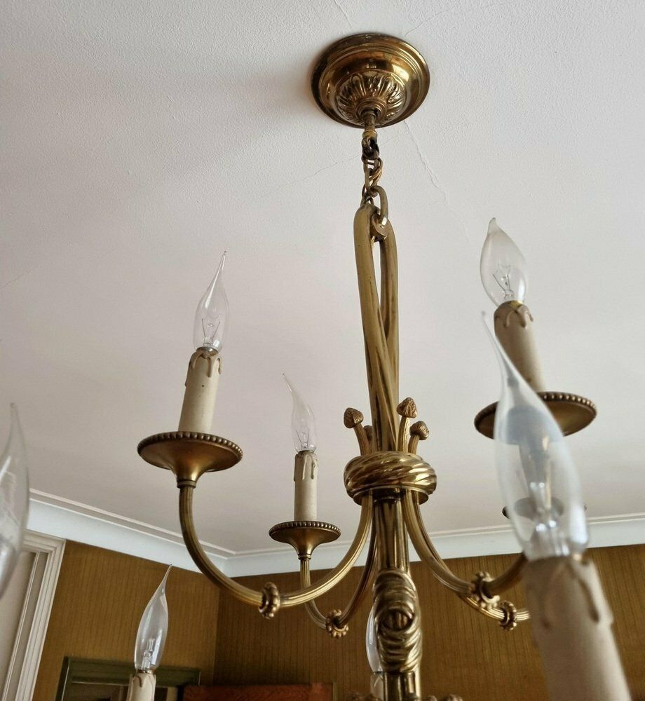 Louis XVI 12 Light Chandelier With Tassels In Gilt Bronze photo vinterior
