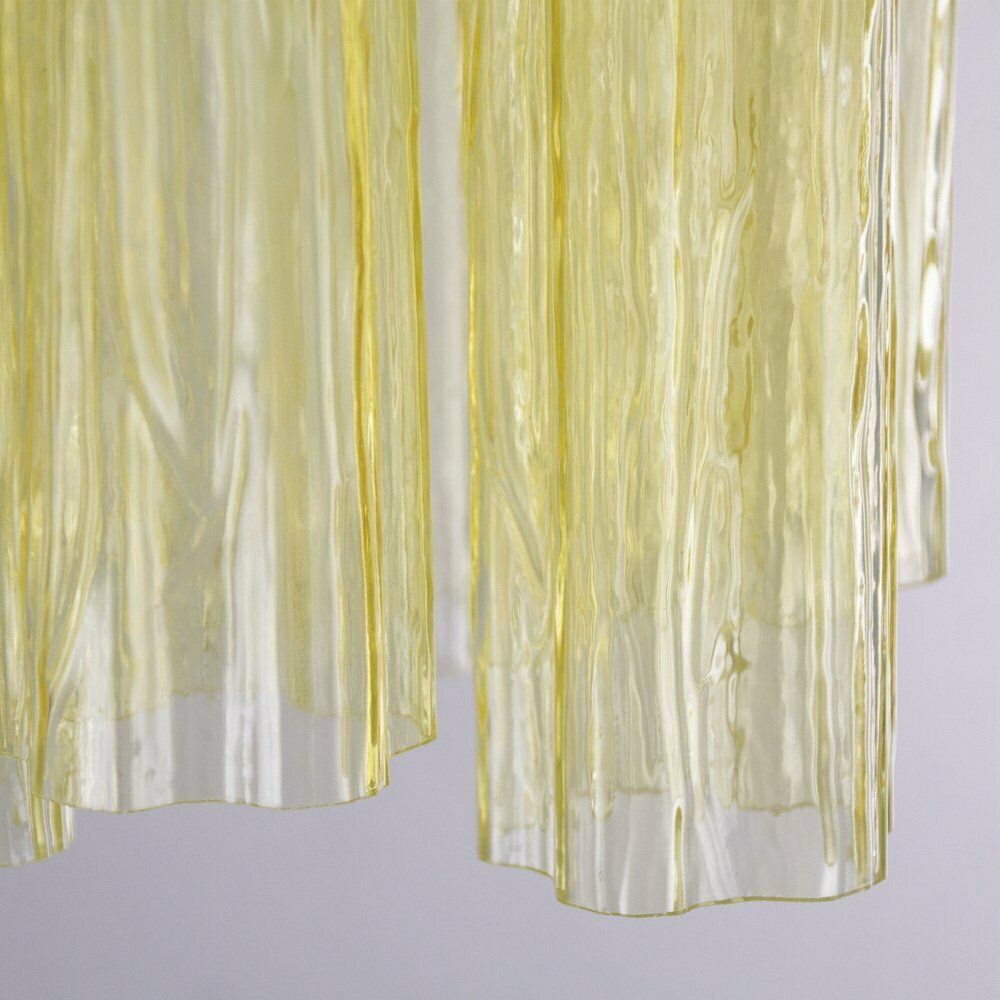 Lighting Tronchi Chandelier In Chamomile Yellow Glass, Italy, 1990s photo
