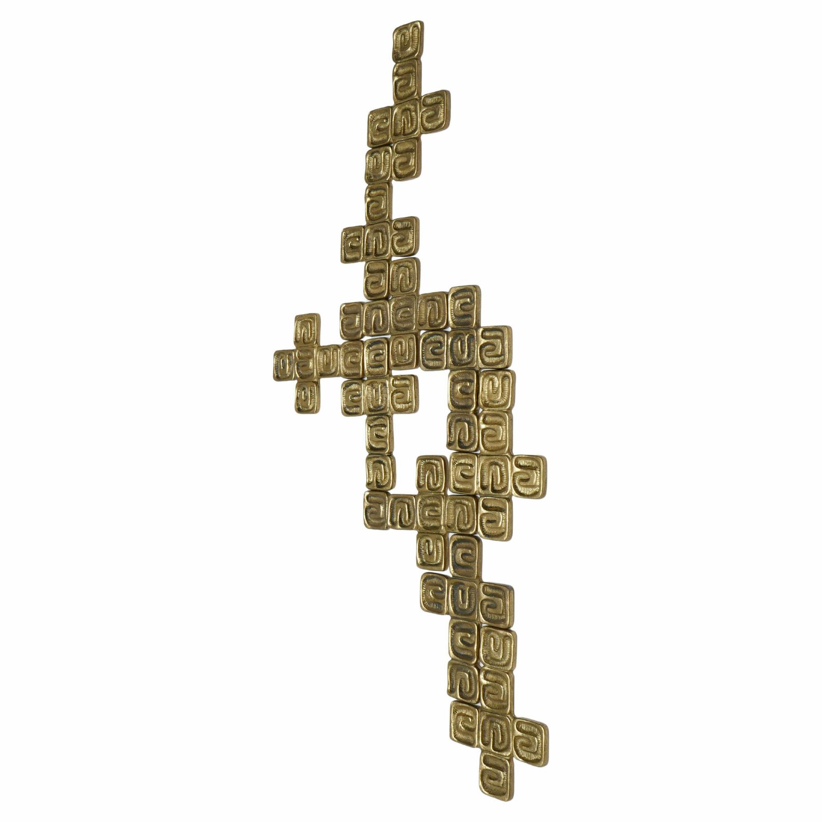 Set Of 10 Wall Brass Sculptures By Luciano Frigerio Italy 1970s photo furniture