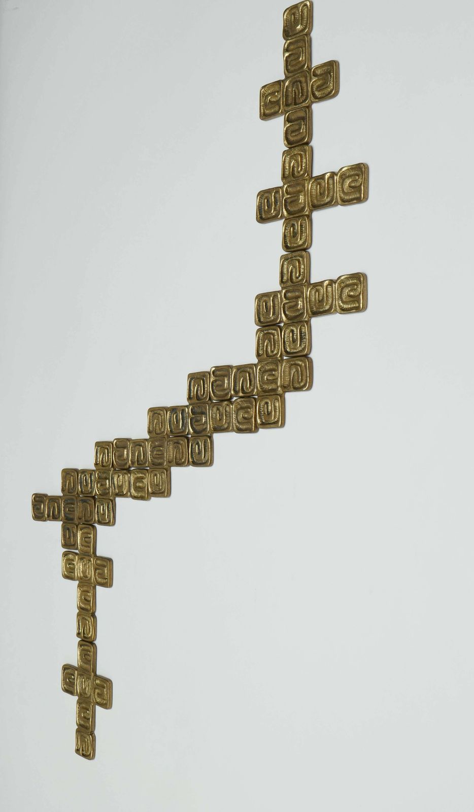 4549.0 Set Of 10 Wall Brass Sculptures By Luciano Frigerio Italy 1970s photo