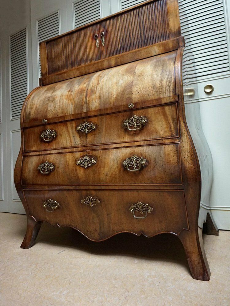 Dutch Bombe Cylinder Secretaire, 1700s photo furniture