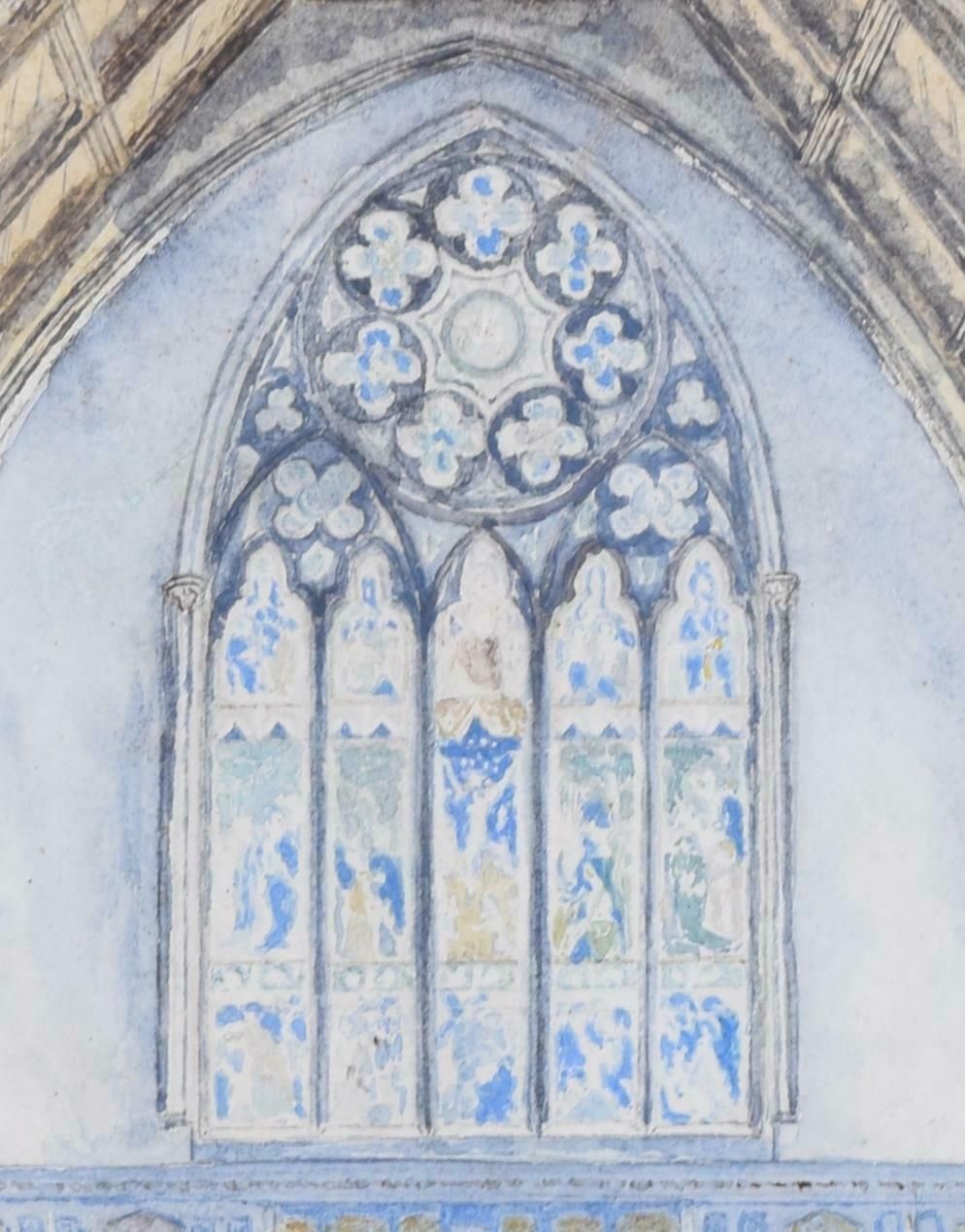 Meadows Frost Charterhouse School Chapel Watercolour By Meadows Frost 1894 photo for sale