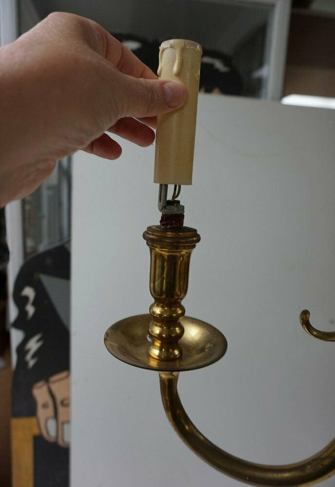 Lighting Dutch Colonial Rembrandt 5 Light Bronze Chandelier, 1870s photo