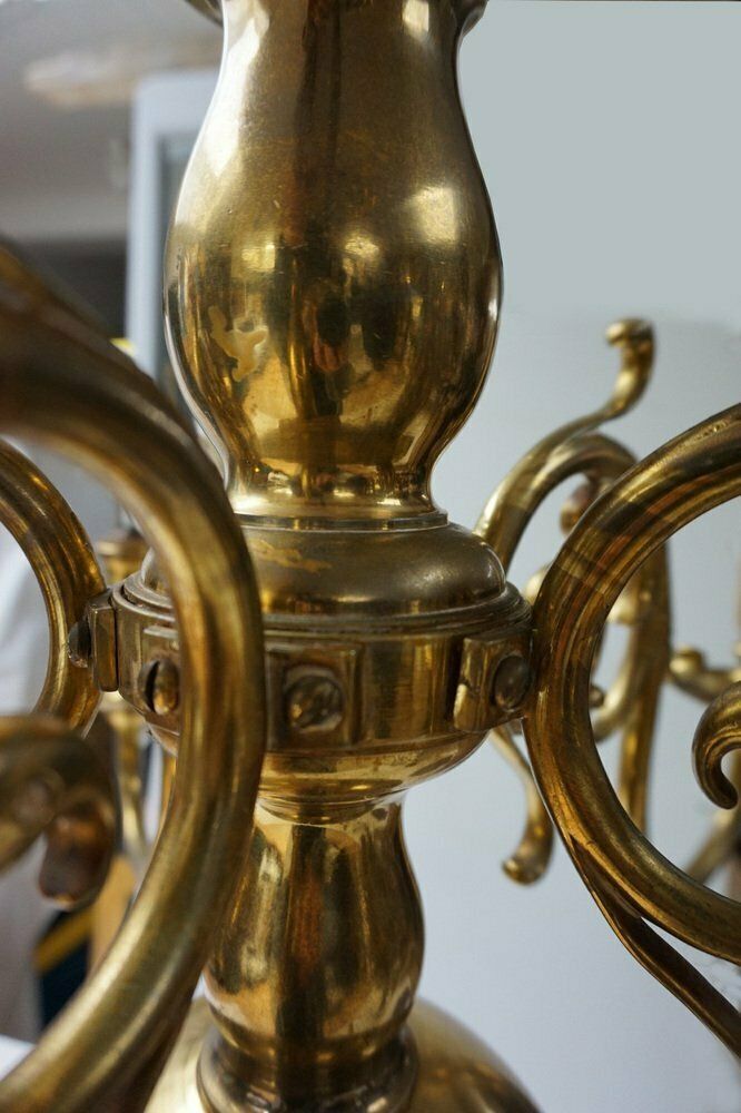 photo vinterior Dutch Colonial Rembrandt 5 Light Bronze Chandelier, 1870s