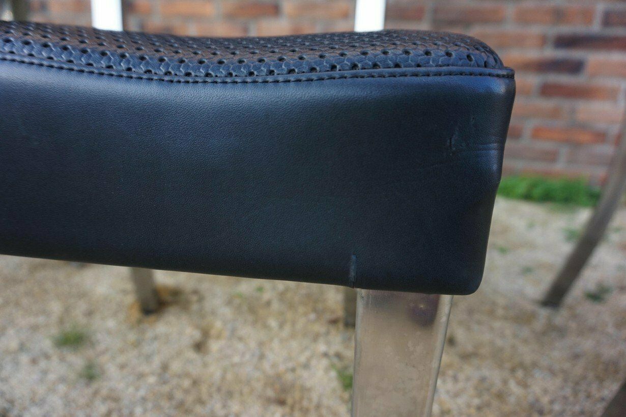 Art Deco Machine Age Industrial Chrome & Leatherette Dining Chairs, 1950s, Set Of 4 photo Furniture