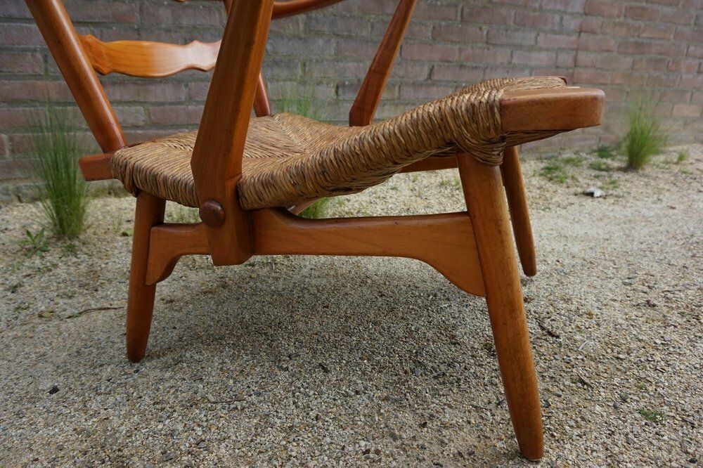 Mid Century Dutch Organic Shaped Armchair From De Ster Gelderland, 1950s photo for sale