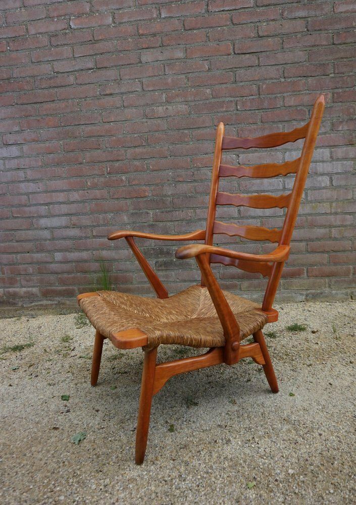photo for sale Mid Century Dutch Organic Shaped Armchair From De Ster Gelderland, 1950s