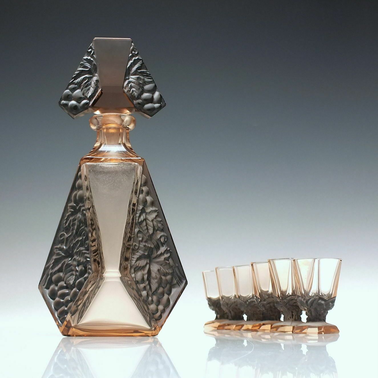 Art Deco Glass Decanter And Six Matching Glasses C1930 By Heinrich Hoffmann photo furniture