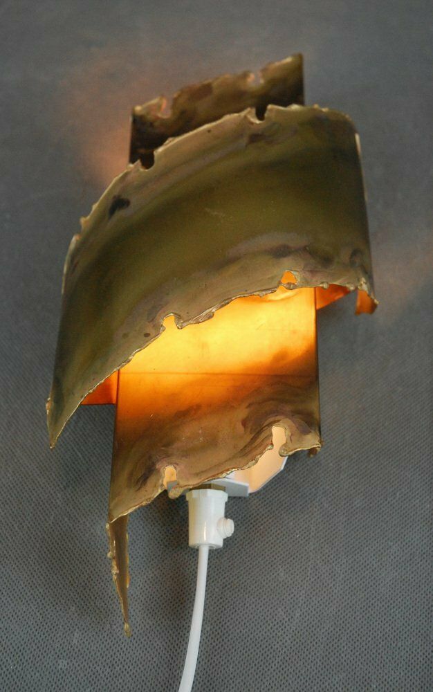Brass Wall Lamp By Svend Aage Holm Sørensen For Thea Metal, 1960s photo 345.0