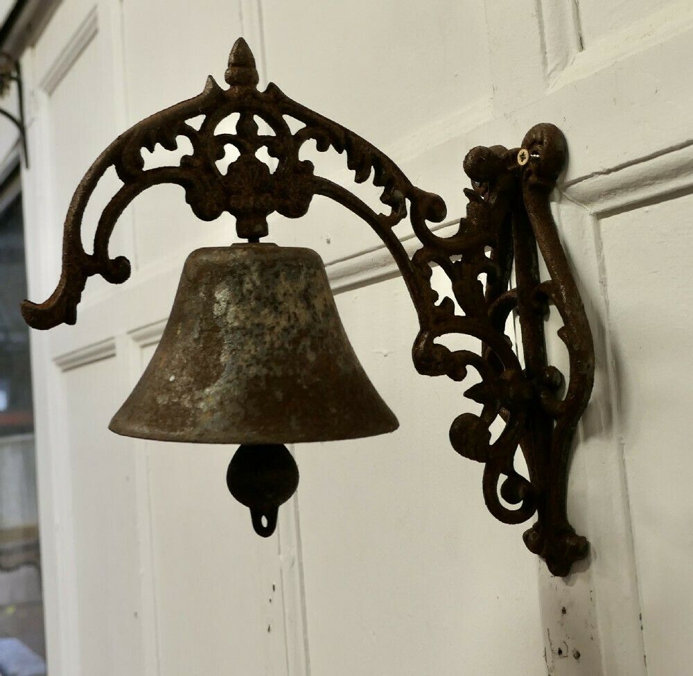 Cast Iron Out Door Bell On Bracket photo vinterior